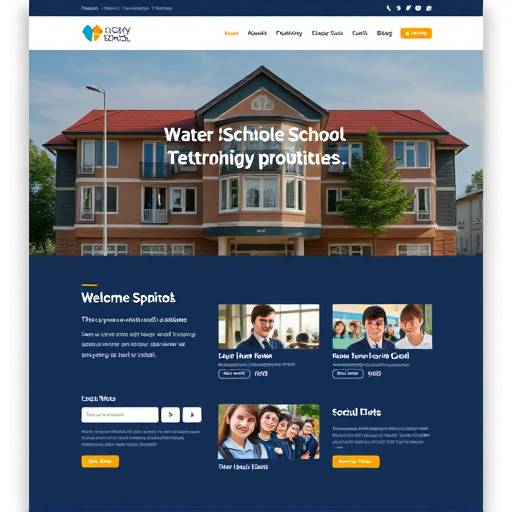 学校のロゴが入ったトップページのスクリーンショット。学校のキャッチフレーズが表示されています。